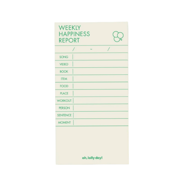 Weekly Happiness Report Pad