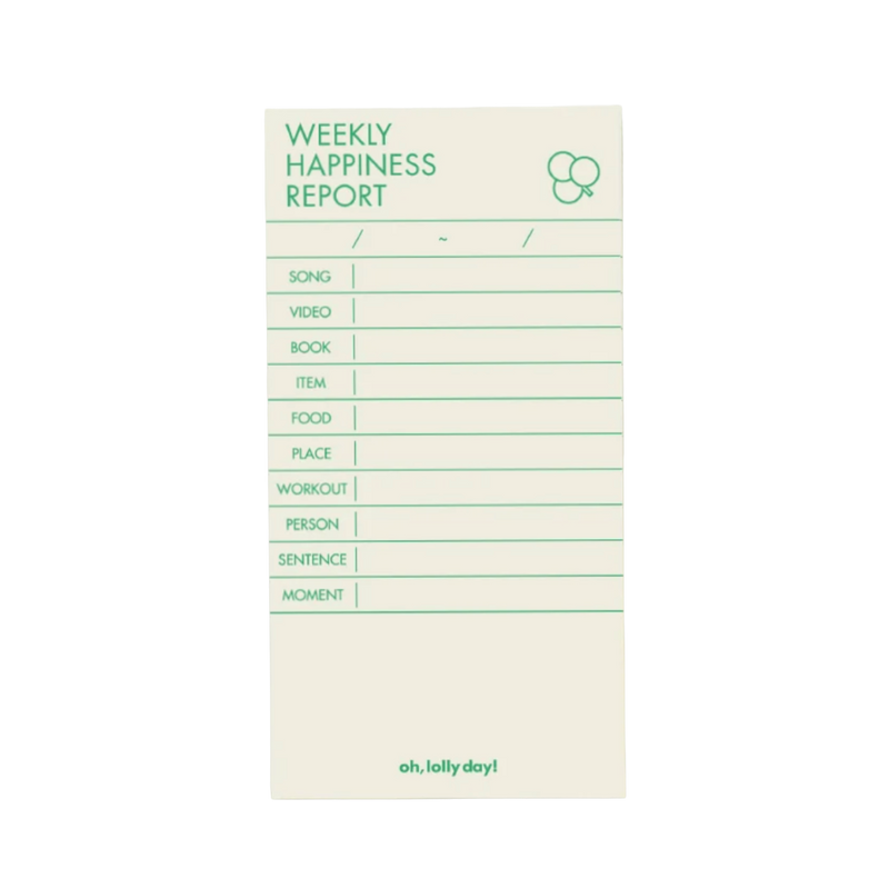 Weekly Happiness Report Pad