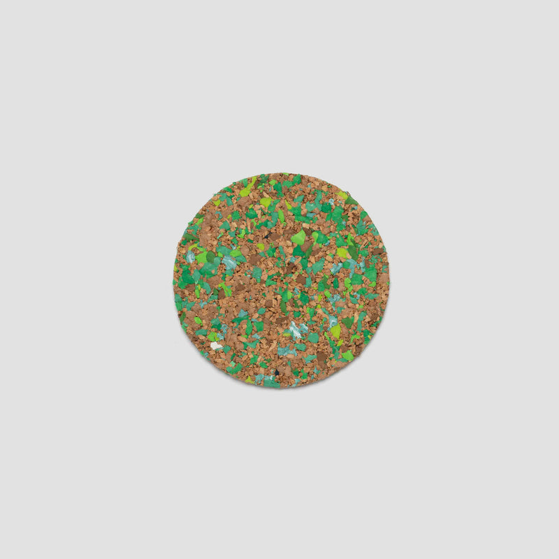 Speckled Round Cork Coasters Set of 4 - Green