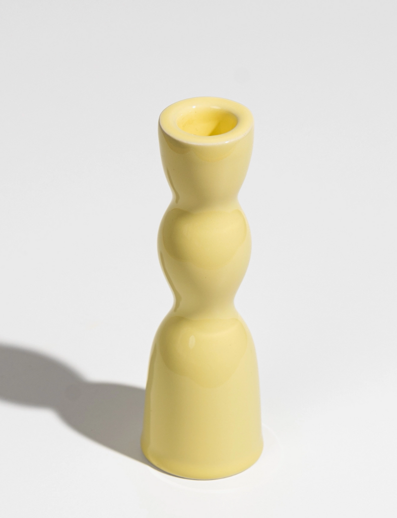 Wave Candleholder Low - Yellow