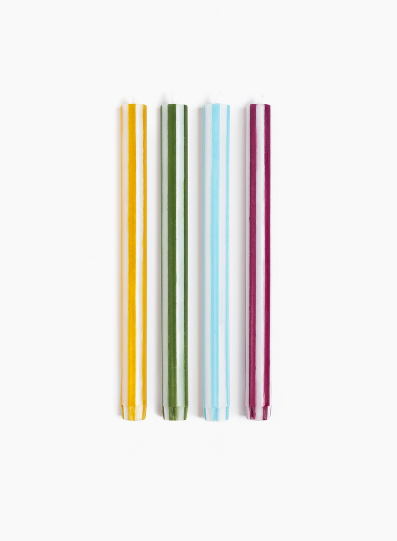 Stripe Dinner Candle Set