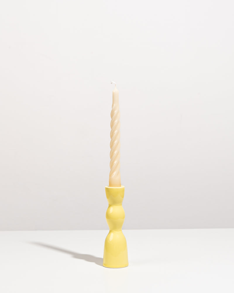 Wave Candleholder Low - Yellow