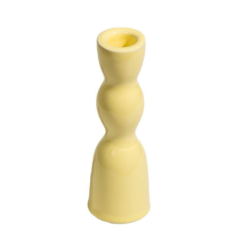 Wave Candleholder Low - Yellow