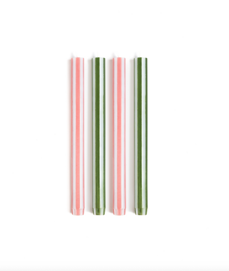 Stripe Dinner Candle Set