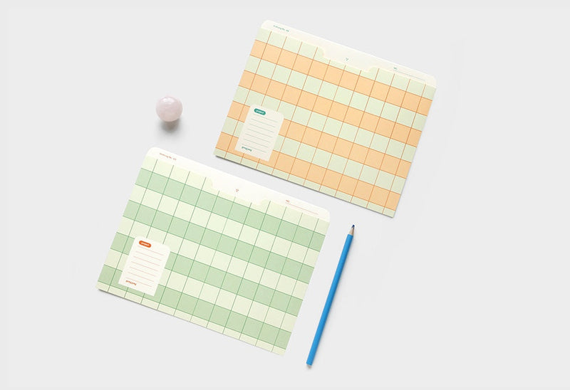 A5 Archiving Grid File - Apple Green