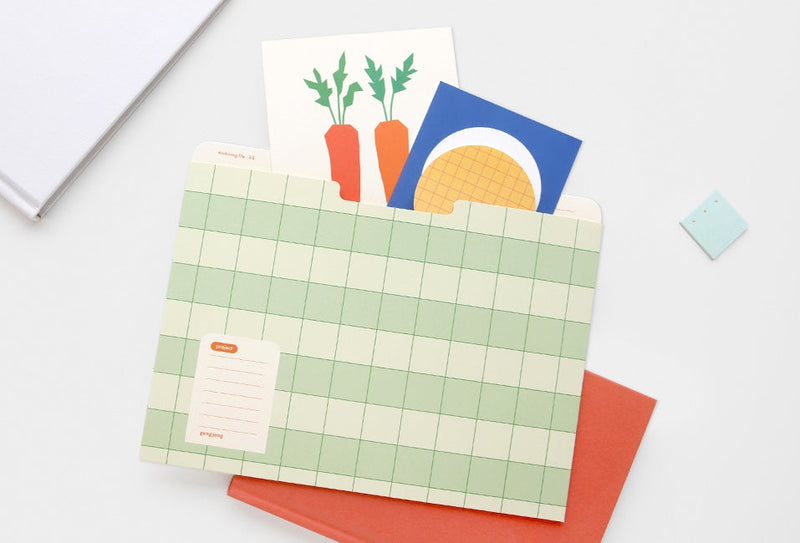 A5 Archiving Grid File - Apple Green