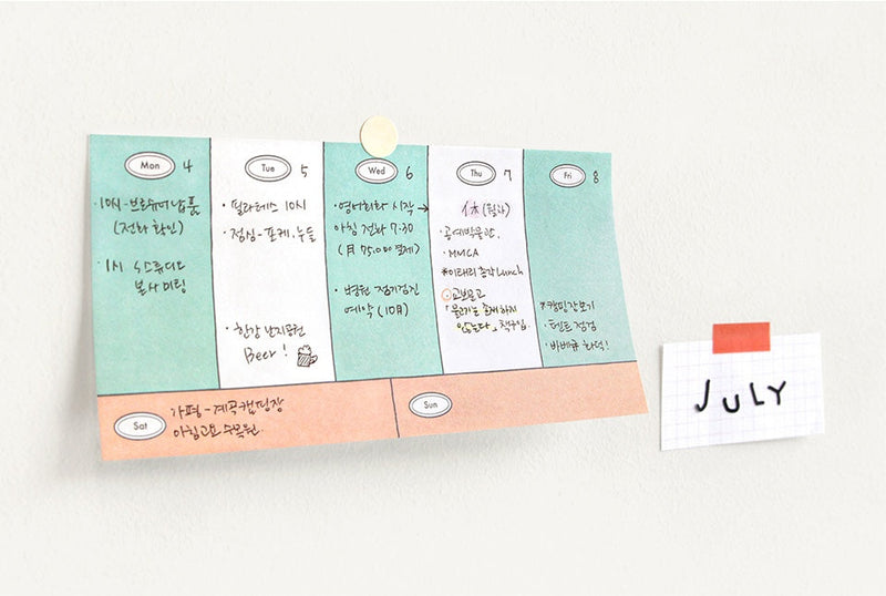 Weekly Sticky Memo - Mint
