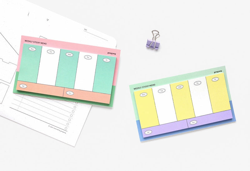 Weekly Sticky Memo - Mint