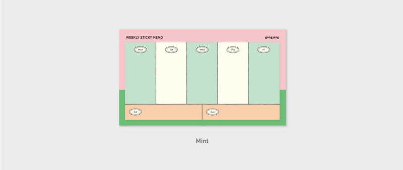 Weekly Sticky Memo - Mint