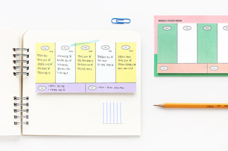 Weekly Sticky Memo - Mint