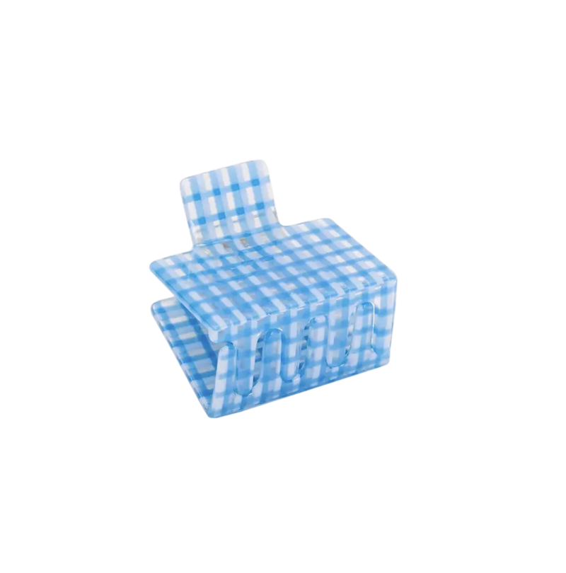 Midi Box Claw in Blue Lattice