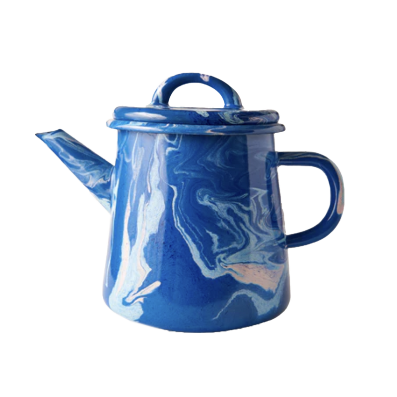 Cobalt Marble Tea Pot