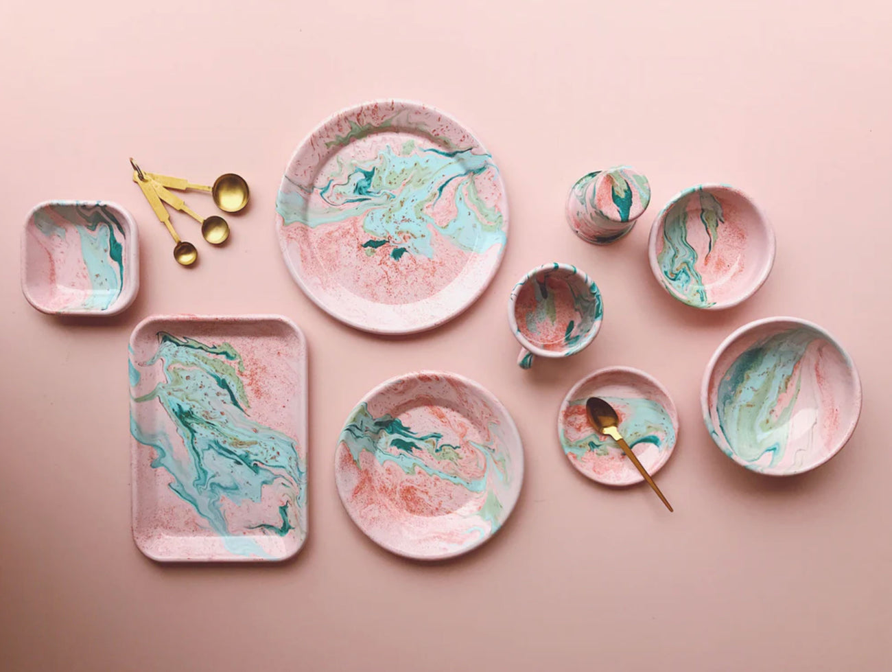 Blush Marble Enamel Cookie Plate