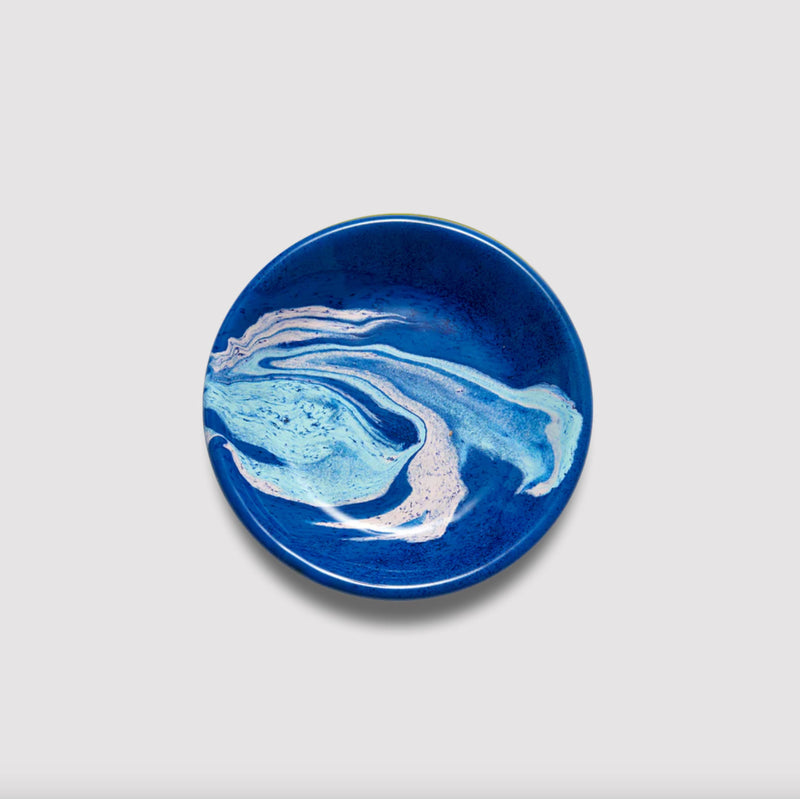 Cobalt Marble Enamel Cookie Plate