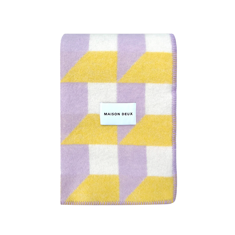 Cubics Blanket in Lilac Sun