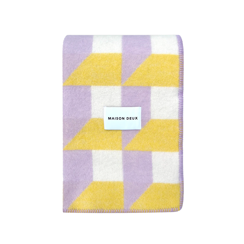 Cubics Blanket in Lilac Sun