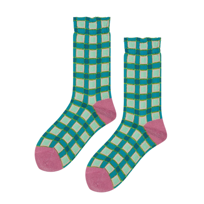 Esther Plaid Crew Socks