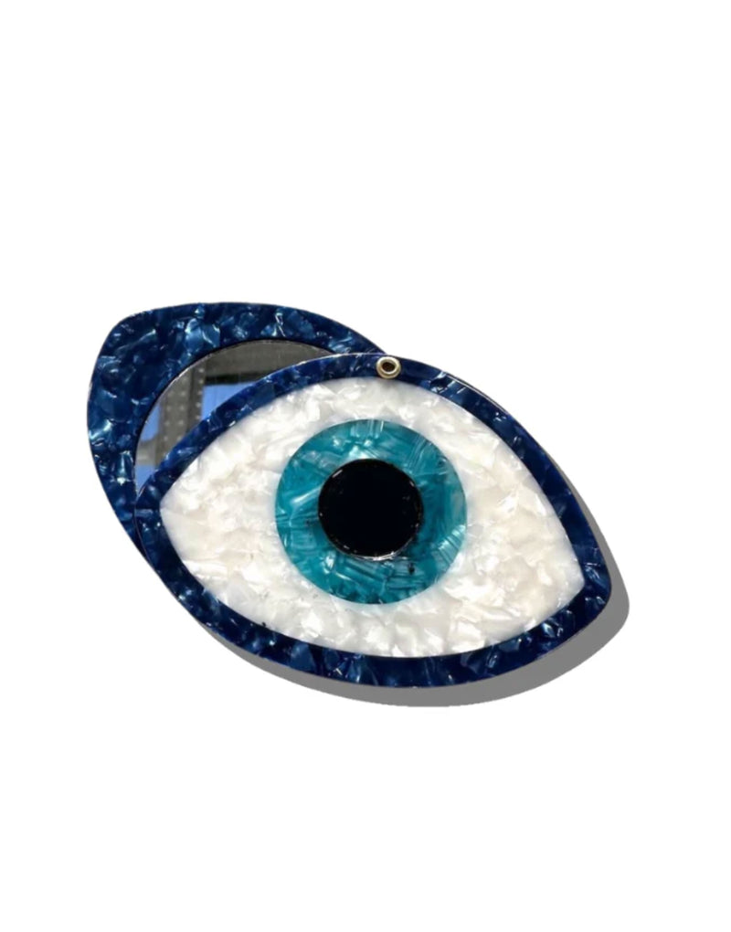 Hand-Painted Evil Eye Compact Mirror