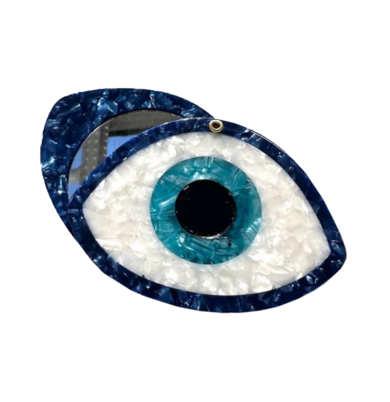 Hand-Painted Evil Eye Compact Mirror