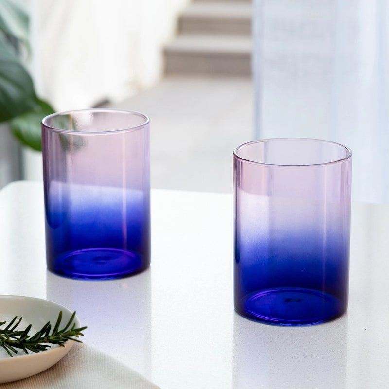 Gradient Two Tone Glasses Set of 2