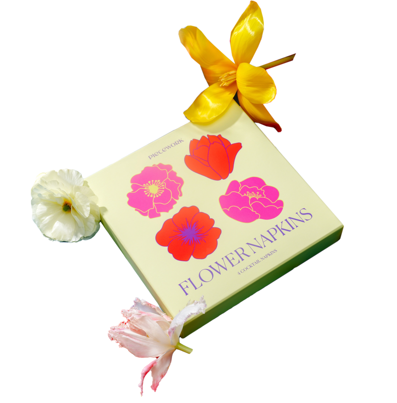 Flower Cocktail Napkins - Set of 4