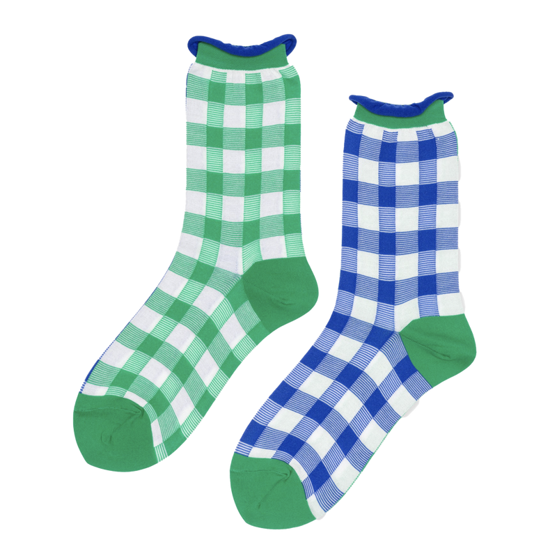 Colorblock Gingham Crew