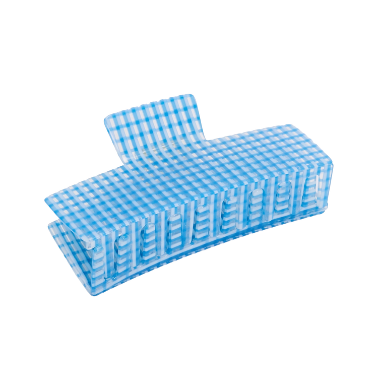 Jumbo Box Claw in Blue Lattice
