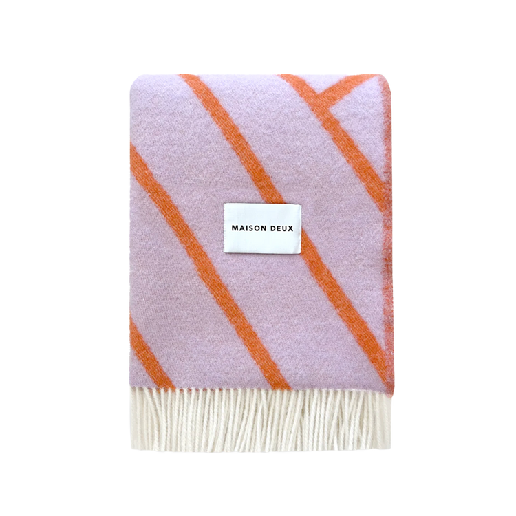 Lines Blanket in Lilac Orange