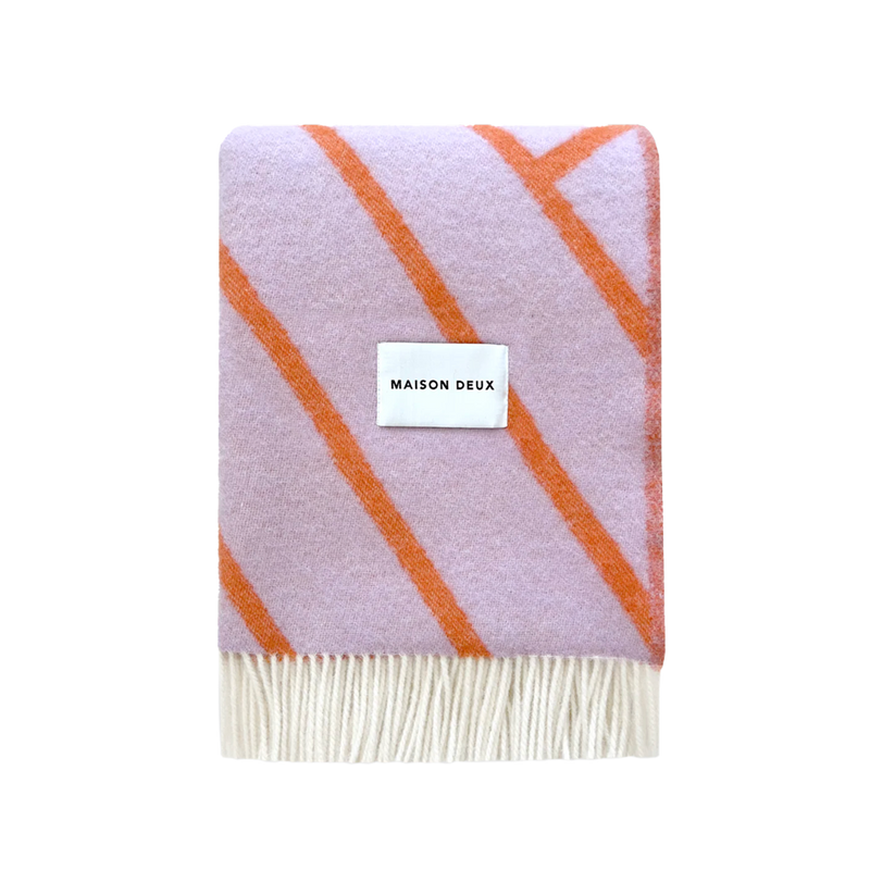 Lines Blanket in Lilac Orange