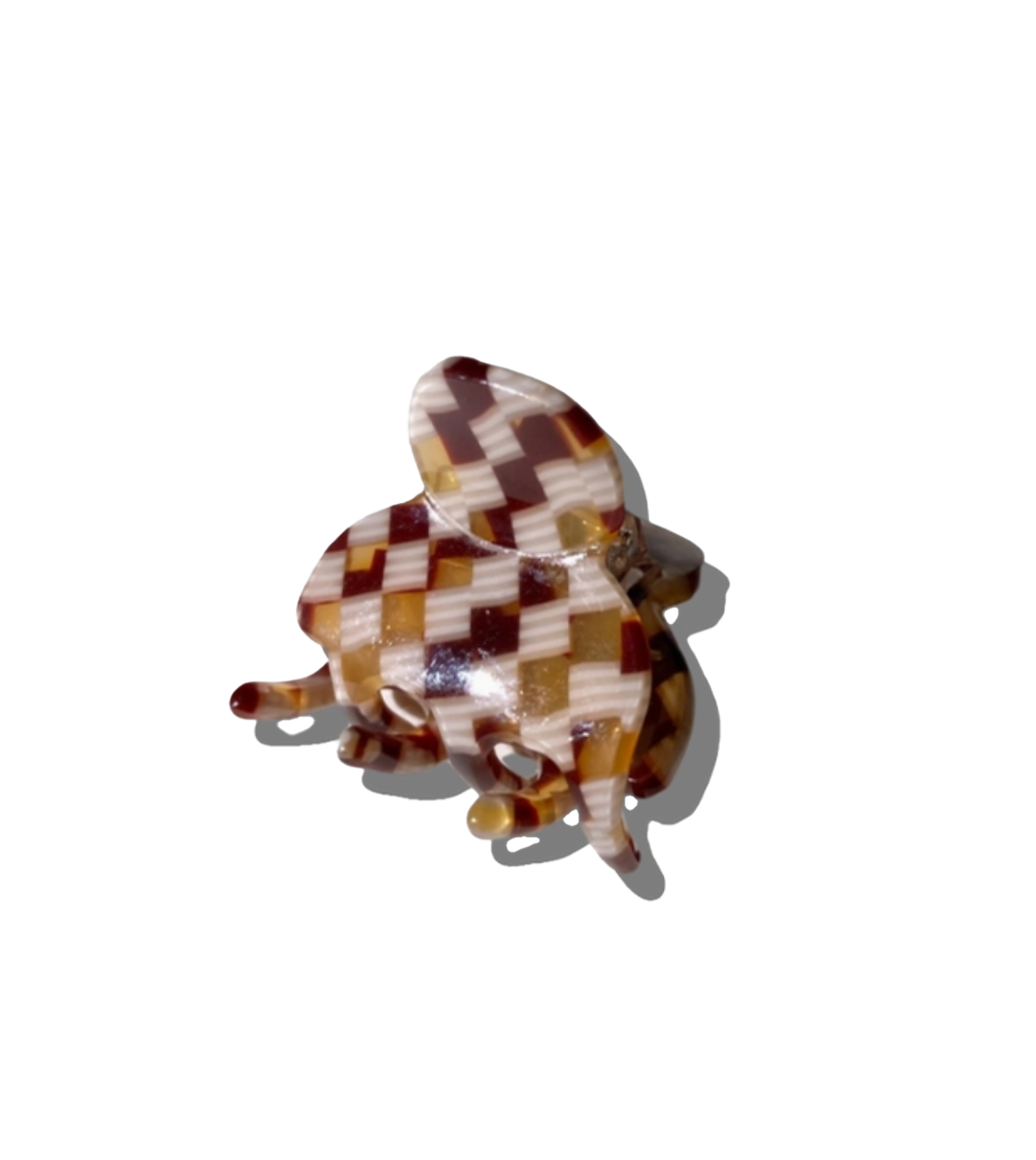 Checkered Mini Hair Claw Clip