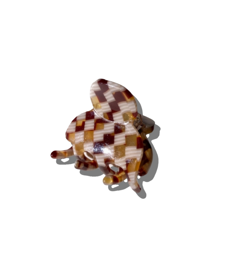 Checkered Mini Hair Claw Clip