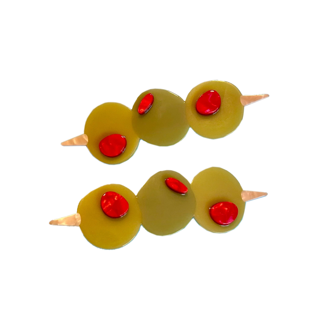 Stuffed Olive Hair Clip Set