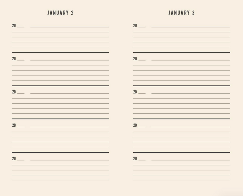 Canvas One Line A Day Five-Year Memory Journal