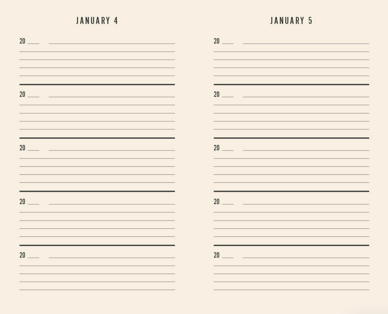 Canvas One Line A Day Five-Year Memory Journal