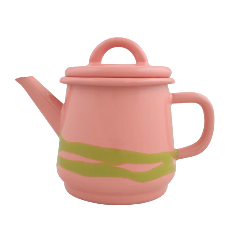 Primavera Teapot Chartreuse on Rose