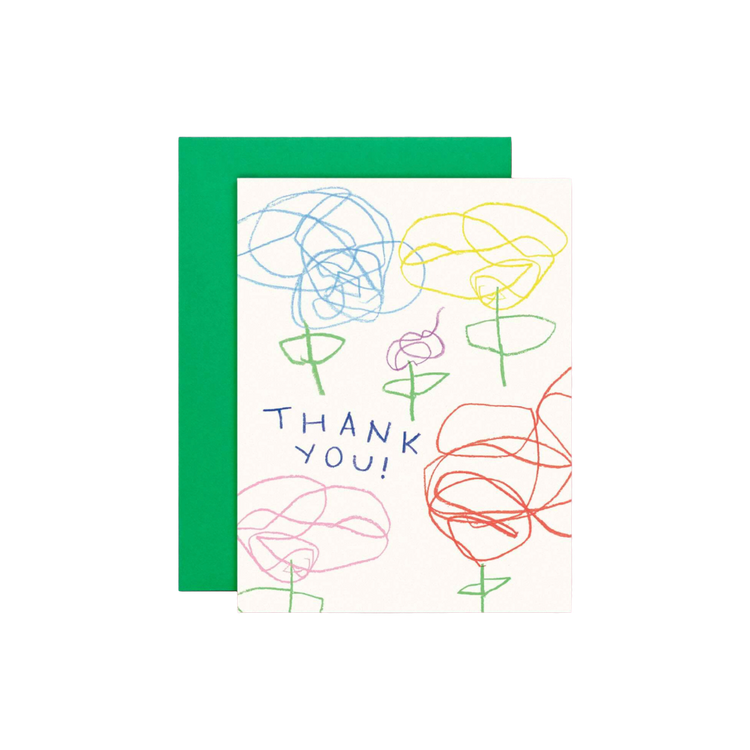 Lil Darlin' Scribble-Scrabble Flowers Thank You Card