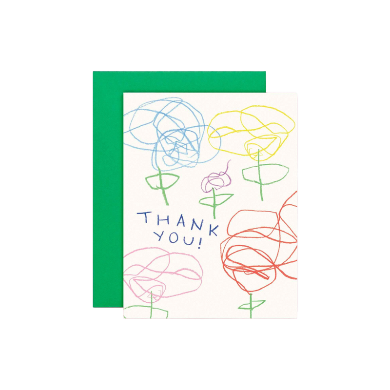 Lil Darlin' Scribble-Scrabble Flowers Thank You Card