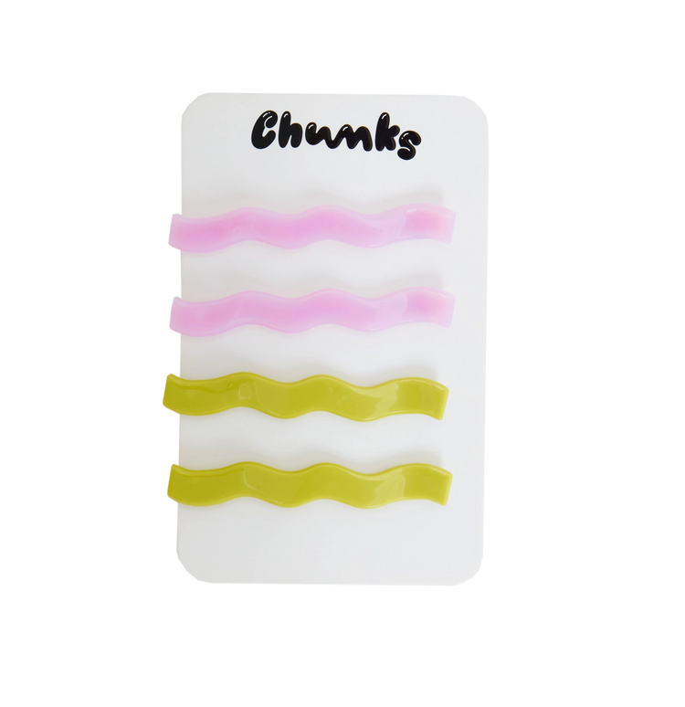 Slides in Lilac + Chartreuse