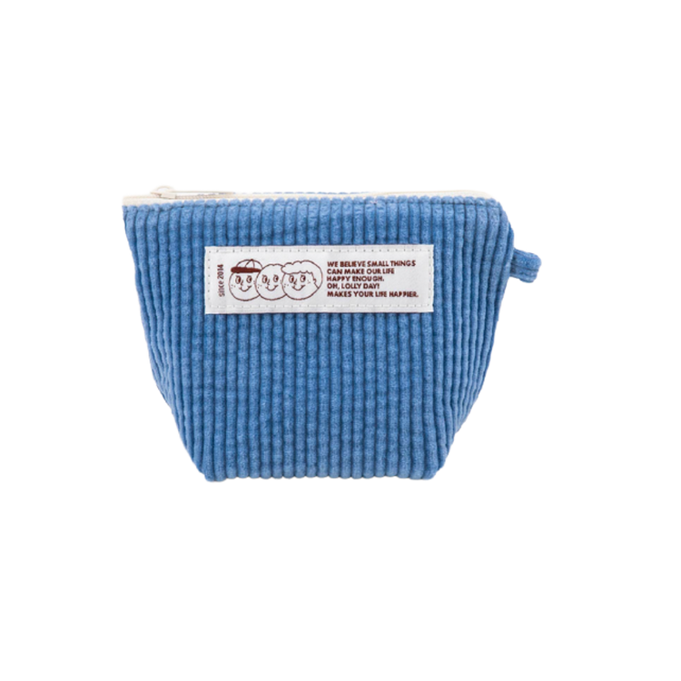 Puffy Corduroy Triangle Pouch - Small