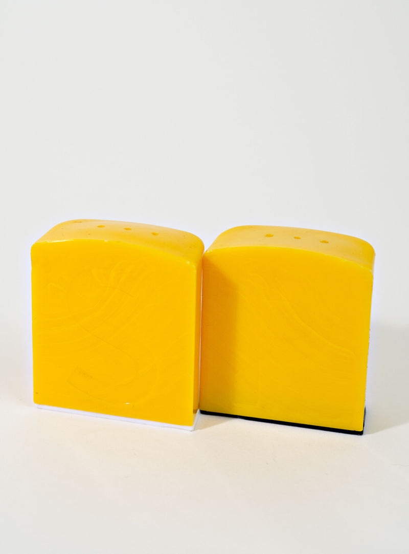 Vintage Yellow Salt + Pepper Shakers